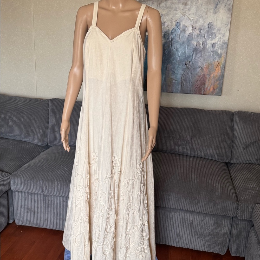 Cream Maxi Sundress with Stunning Detail